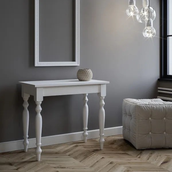 Consolle allungabile fino a 204 cm ROMAGNA SMALL Bianco Frassino