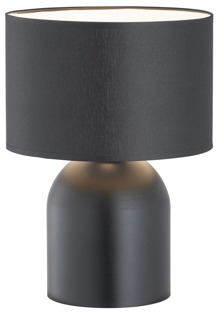 Lampada Da Tavolo Nordica Enlil 1 Luce In Acciaio Nero