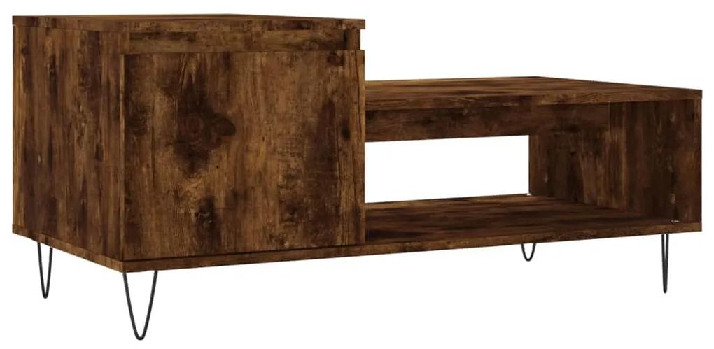 Tavolino da salotto rovere fumo 100x50x45 cm legno multistrato
