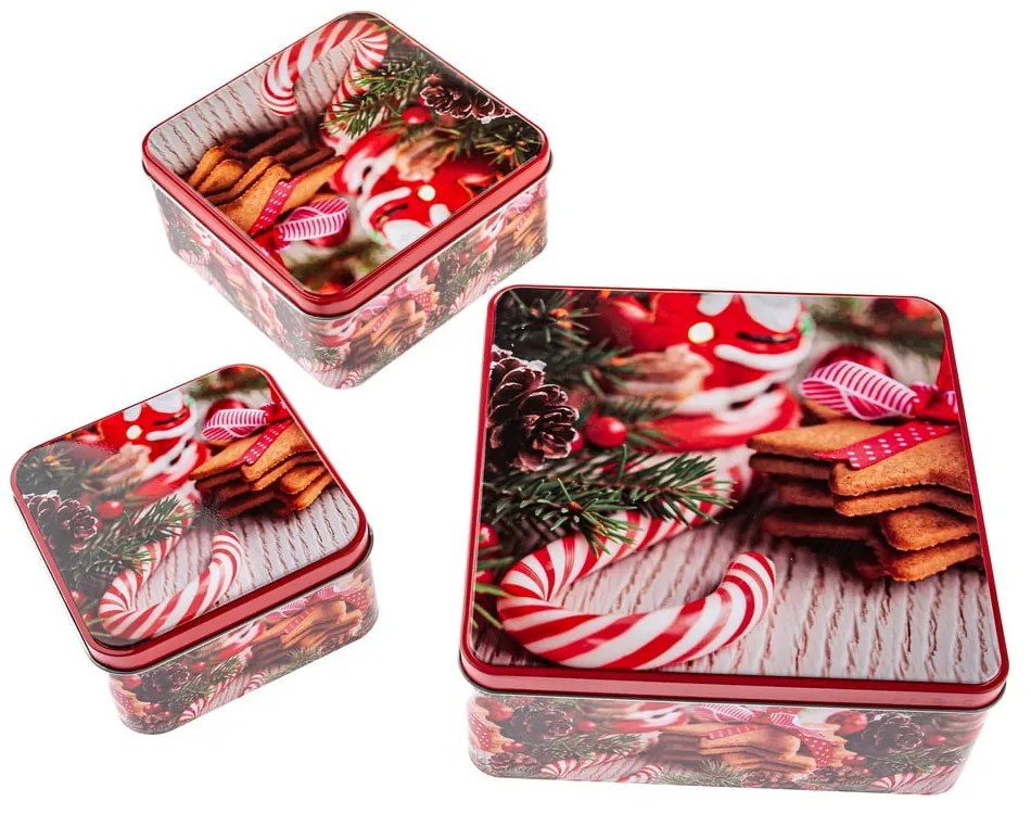 Set di contenitori per alimenti in metallo per i dolci 3 pz Christmas – Dakls
