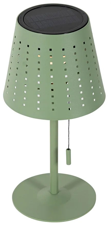 Lampada da tavolo da esterno verde incl. LED dimmerabile a 3 livelli ricaricabile e solare - Ferre