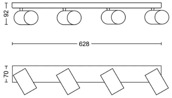 Philips - Faretto KOSIPO 4xGU10/5,5W/230V