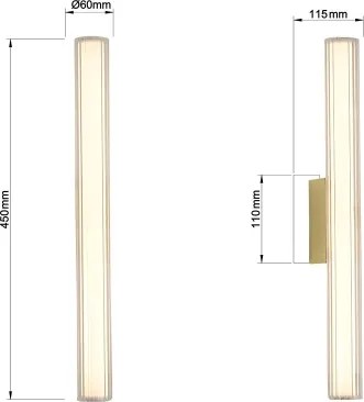 Illuminazione per specchio da bagno LINEA LED/8W/230V 3000/4000/6000K IP44 45 cm dorata
