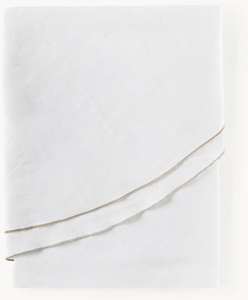 Tovaglia rotonda in lino con bordino Kennedy