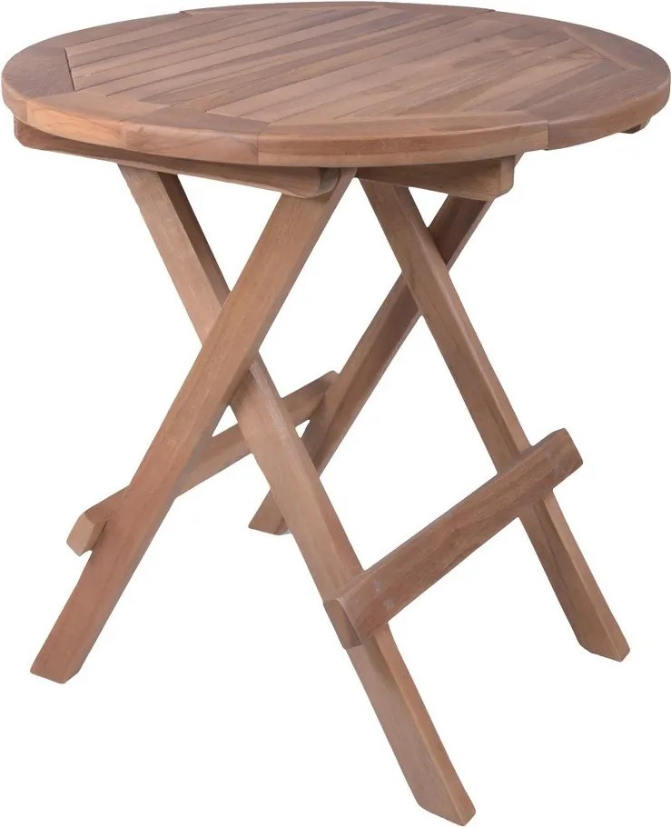 Tavolino da giardino rotondo in teak massiccio ø 50 cm Luang – Garden Pleasure