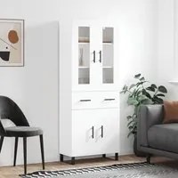 Credenza Bianca 69,5x34x180 cm in Legno Multistrato 3198553