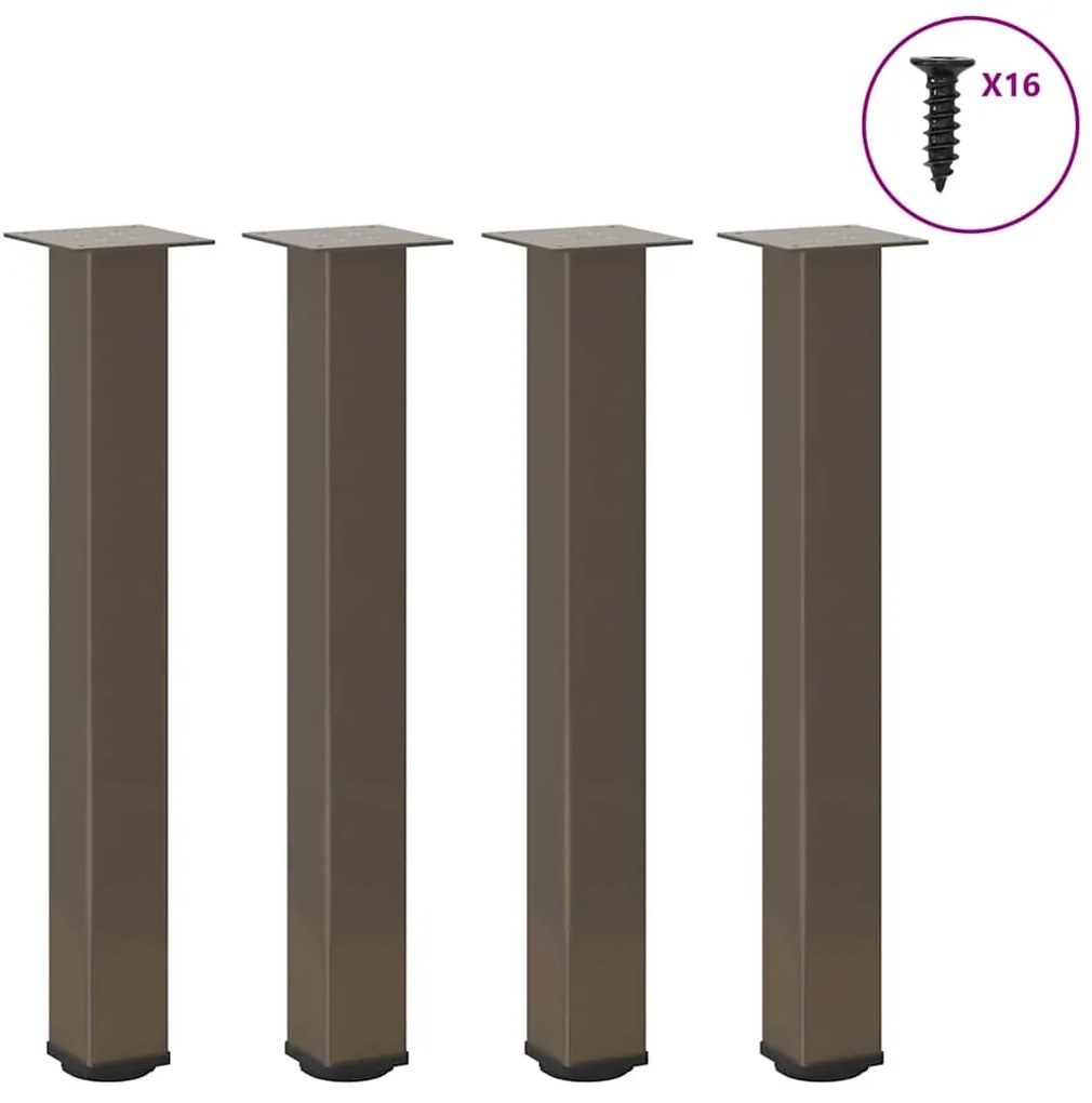 Gambe Per Tavolino 4 Pz Acciaio Naturale 72-74 Cm İn Acciaio /