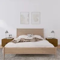 Comodini 2 pz Miele 40x34x35 cm in Legno Massello di Pino