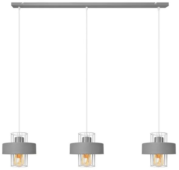 Lampadario a sospensione con filo VOLTA 3xE27/15W/230V grigio