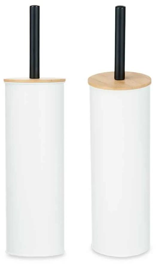 Scopino per il Bagno Bianco Metallo Bambù Plastica 9,5 X 27 X 9,5 cm (6 Unità)