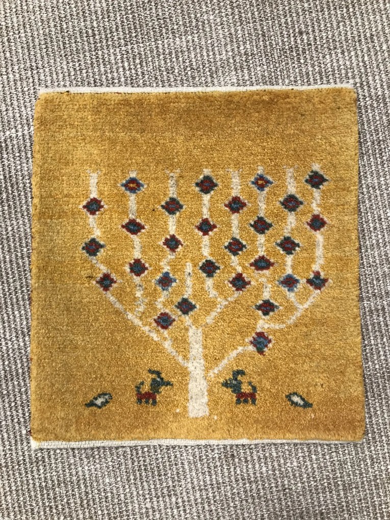 Gabbeh Tappeto persiano 40 x 40 Giallo (Iran) Annodato A Mano