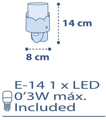 Dalber 61235T - LED Lampada piccola con spina integrata MOON 1xE14/0,5W/230V
