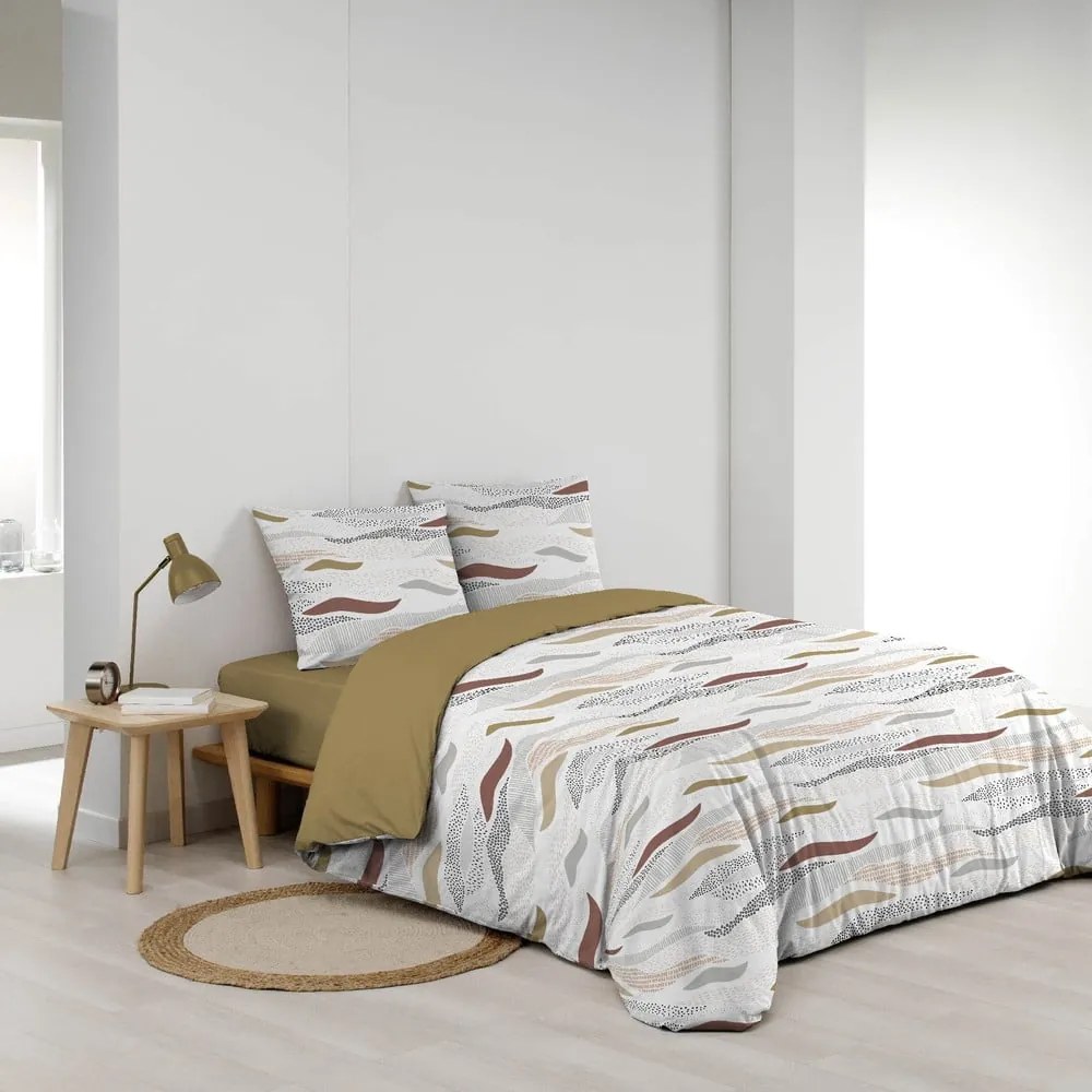 Set copripiumino e federa bianco in microfibra per letto matrimoniale ed esteso 240x220 cm Zenith – douceur d'intérieur