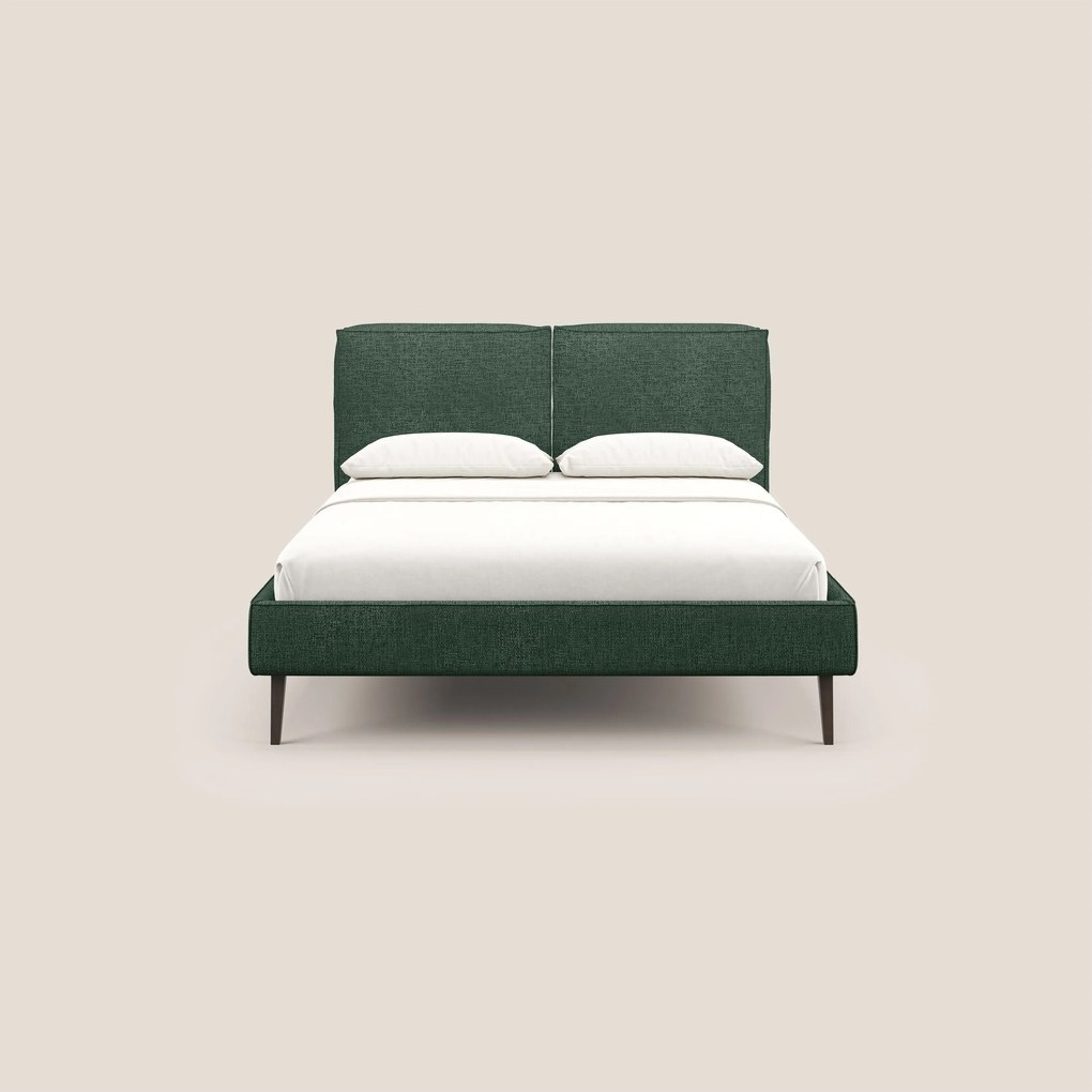 Isotta letto imbottito completamente sfoderabile in morbido tessuti impermeabile T10 verde