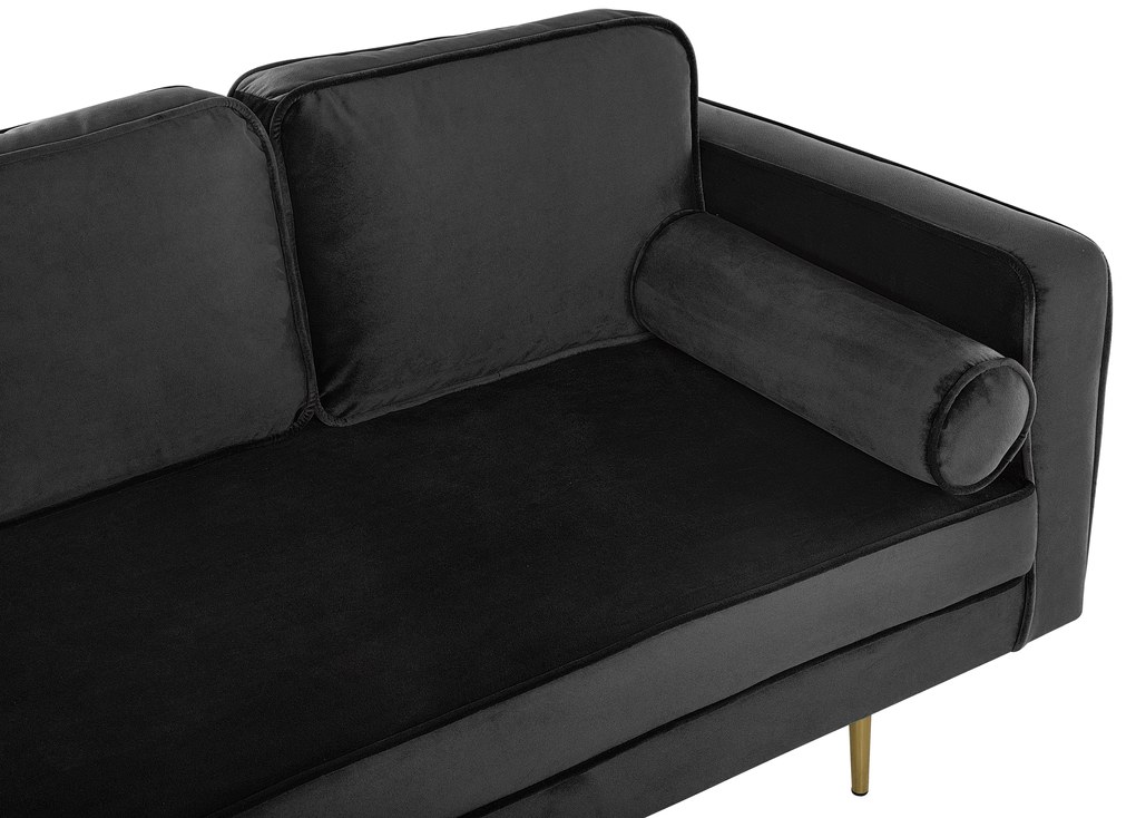 Chaise longue velluto nero destra MIRAMAS Beliani