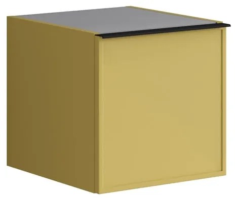 Struttura semi colonna da bagno Pixel 1 anta laccato opaco giallo sole L 40 x H 40 x P 45.5 cm