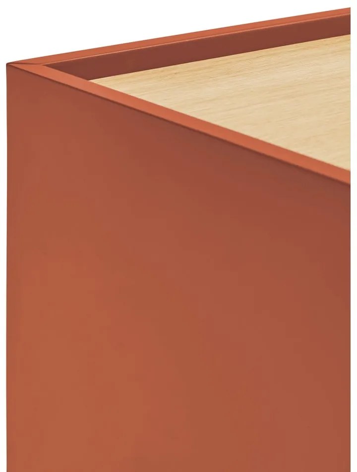 Cassettiera bassa in rovere decorato color mattone-naturale 180x78 cm Otto - Teulat