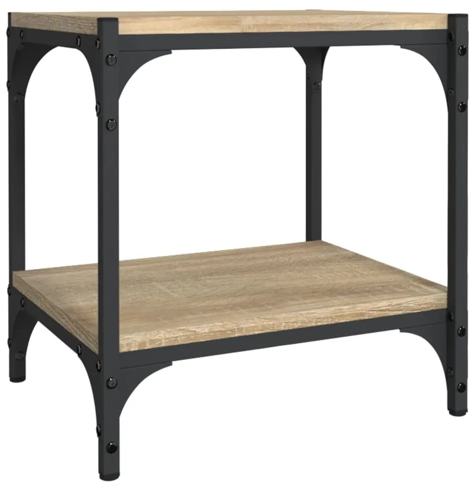 Mobile tv rovere sonoma 40x33x41 cm legno multistrato e acciaio