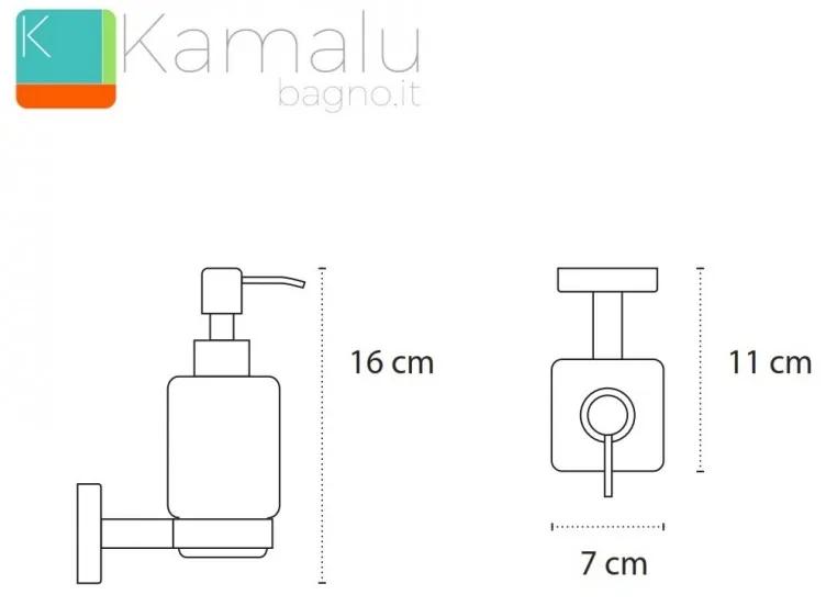 Kamalu - dispenser bagno in acciaio e vetro linea clode-v30