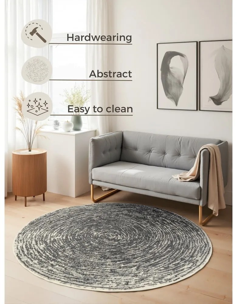 Tappeto rotondo grigio/color crema ø 120 cm Gloria Cavallo – Hanse Home
