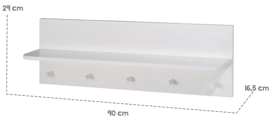 Appendiabiti da parete grigio chiaro per bambini Maren 2 - Roba