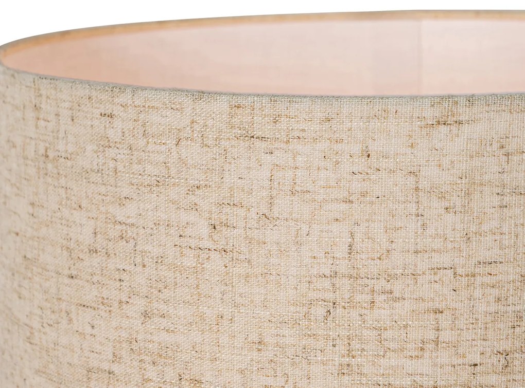 Lampada da tavolo scandinava beige con paralume in lino beige - Lotti