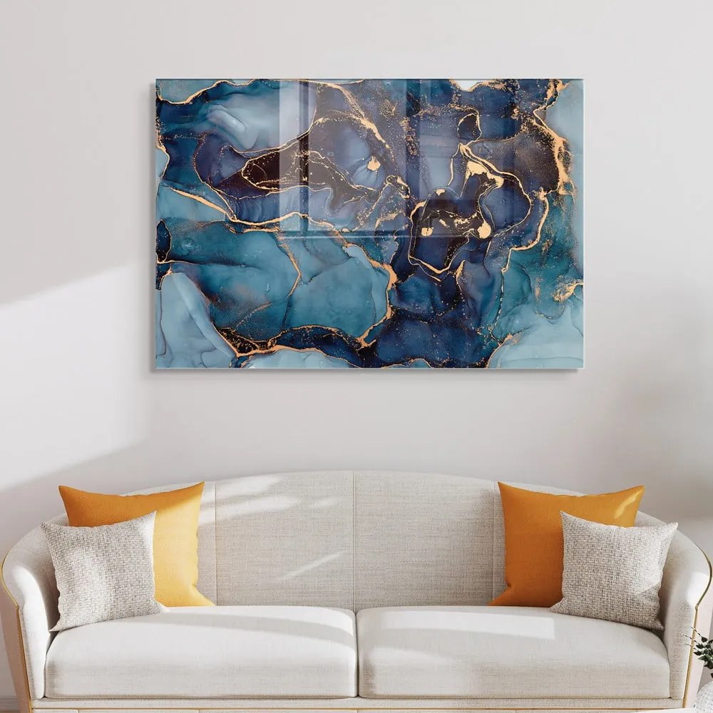 Pittura su vetro 70x50 cm Dark Marble - Wallity