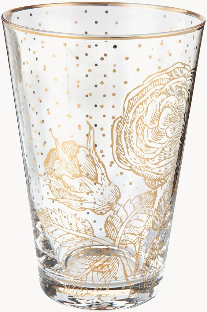 Set di 6 bicchieri da long drink Golden Flower
