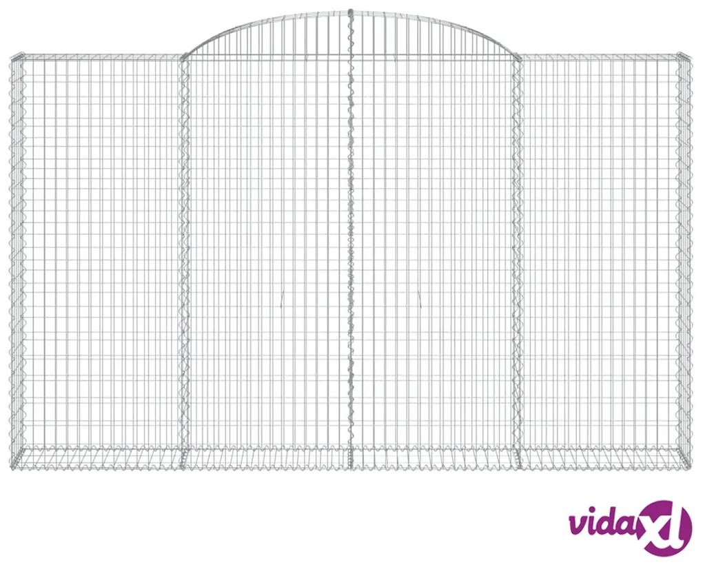 vidaXL Cesto Gabbione ad Arco 300x30x180/200 cm Ferro Zincato