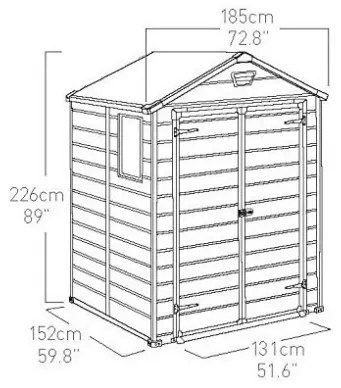 Casetta Da Giardino In Resina 185x152x226H Cm Manor 6x5 Beige Keter Con Finestra