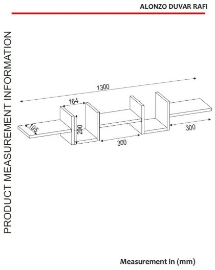 Mensola da parete ALONZA 20x130 cm bianca