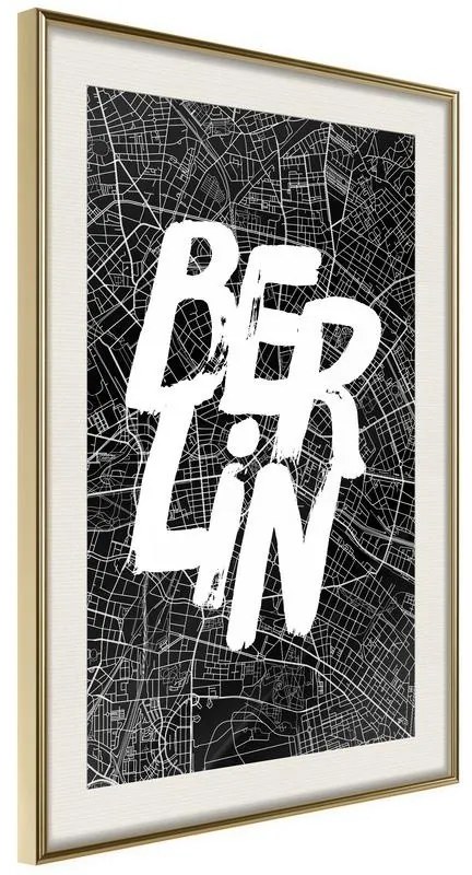 Poster  Negative Berlin [Poster]  Cornice Quadri Cornice d'oro con passe-partout, Larghezza x Altezza Home decor 20x30