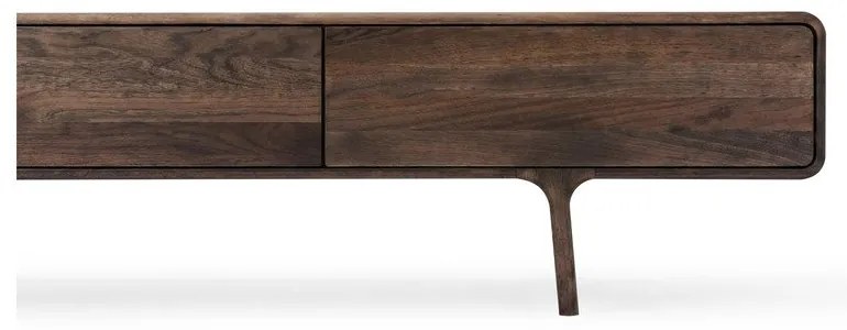 Mobile TV marrone in rovere massiccio 220x45x45 cm Fawn – Gazzda