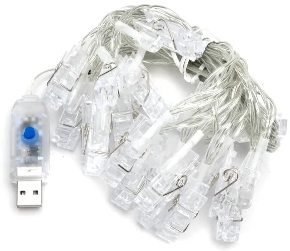 Aigostar - Catena luminosa decorativa LED 20 LED/5W/USB, 6 m, luce bianca calda