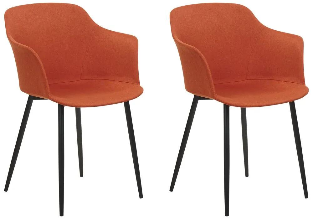 Set di 2 sedie da pranzo tessuto arancione ELIM Beliani