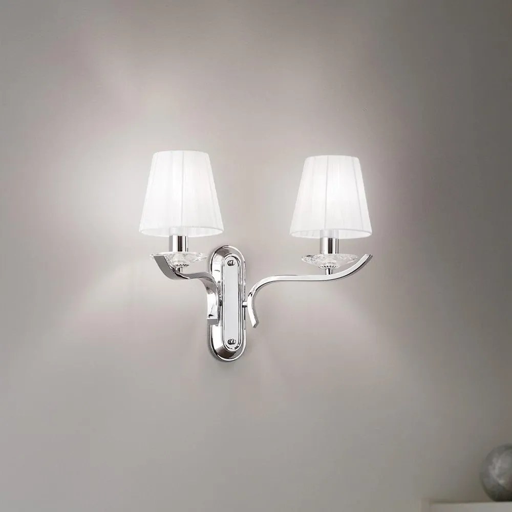 Ideal Lux - Lampada da parete in cristallo PEGASO 2xE14/28W/230V cromo lucido