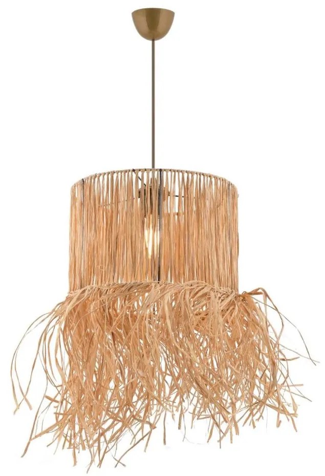 Lampada a sospensione con cavo NESS 1xE27/40W/230V in rafia