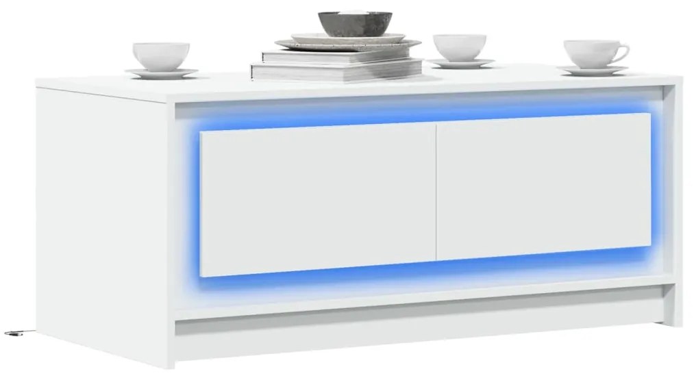 Tavolino Da Salotto Con Luci Led Bianco İn Truciolato /