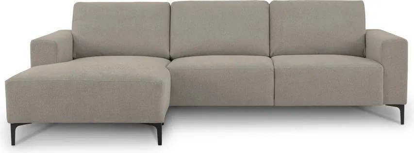 Divano angolare marrone chiaro (con penisola a sinistra/con chaise lounge) con rivestimento in ciniglia Fabian – Scandic