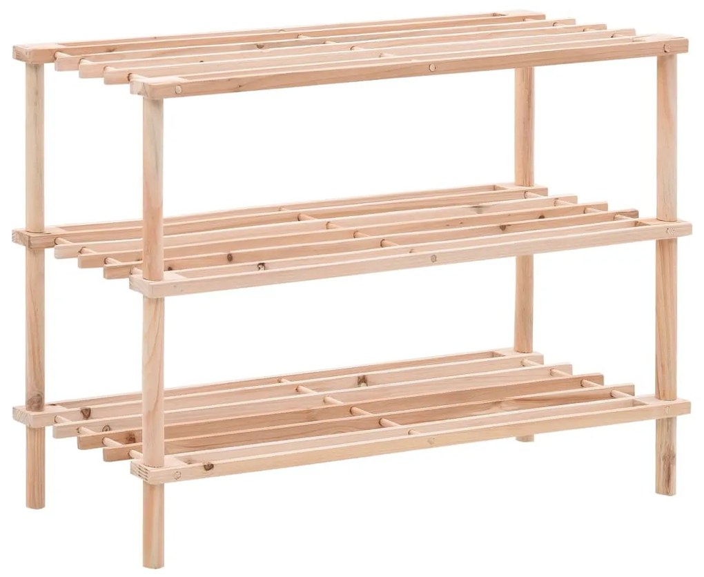 Scarpiera A 3 Livelli İn Legno Massello Di Abete /