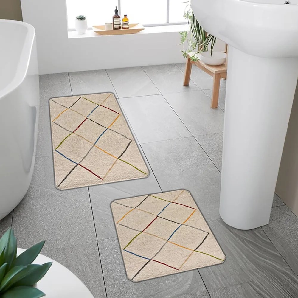 Set di tappetini per il bagno beige 2 pz 60x100 cm – Mila Home