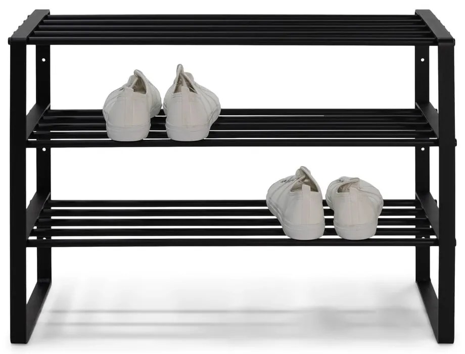 Scarpiera nera in metallo 70x48,5x29 cm Rex – Spinder Design