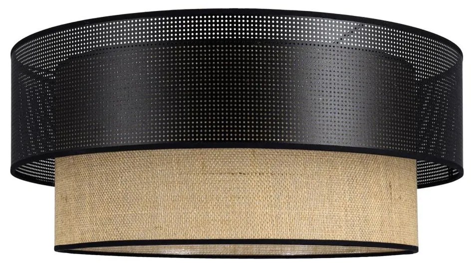 Plafoniera BORHO 1xE27/60W/230V Ø 40 cm nero/iuta