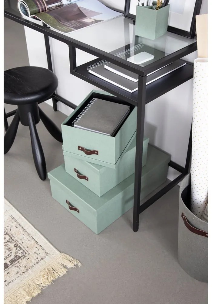 Scatole di cartone con coperchio color menta in set di 3 31x47x15 cm Inge - Bigso Box of Sweden