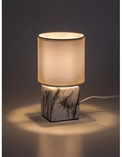 Rabalux 74069 - Lampada da tavolo NALISA 1xE14/40W/230V bianca/effetto marmo