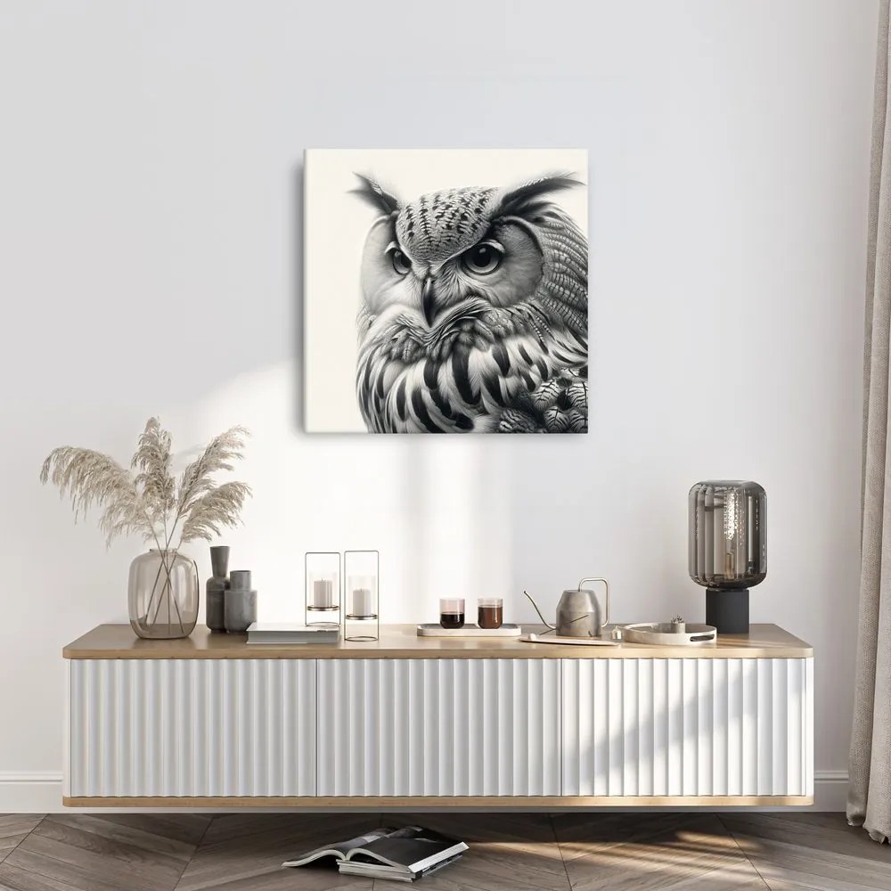 Quadro su tela – Ritratto realistico di gufo