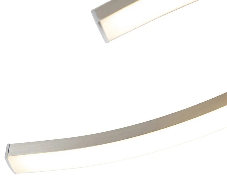 Plafoniera quadrata di design in acciaio con LED - Onda