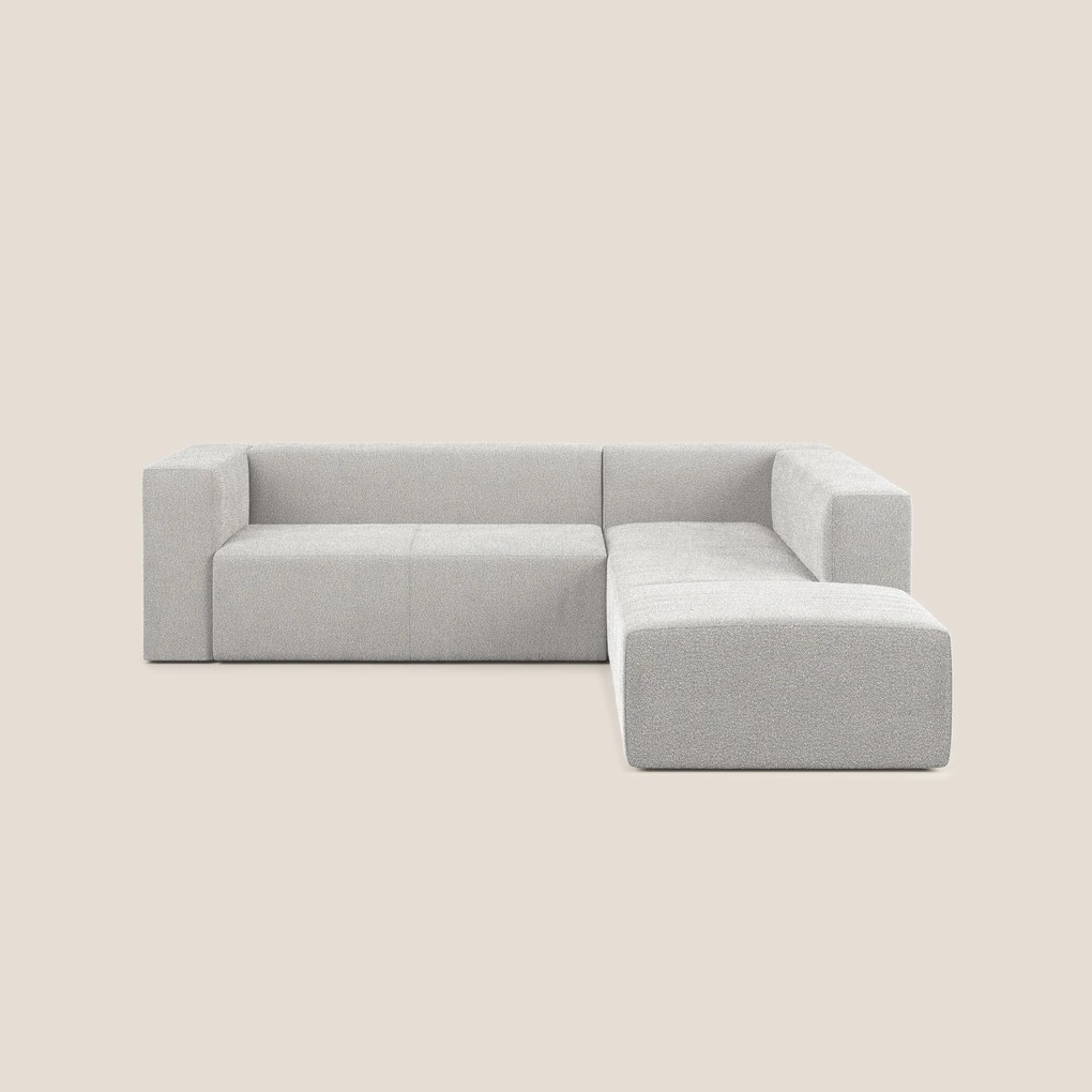 Nettuno divano angolare modulare componibile in morbido tessuto bouclè T07
