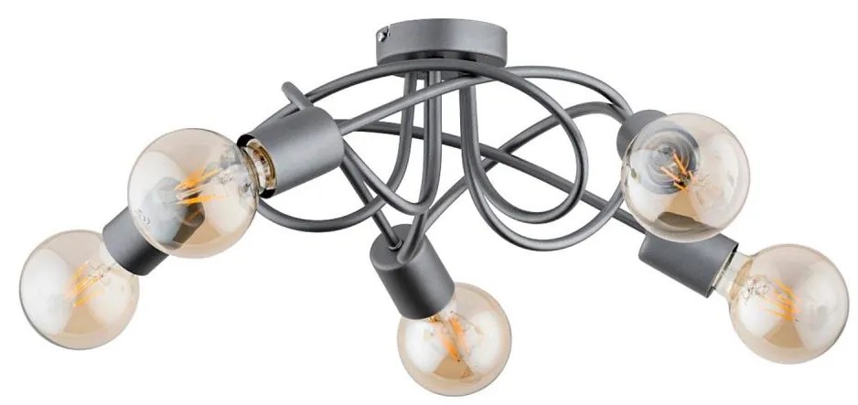 Lampadario a plafone BOSTON 5xE27/15W/230V grigio