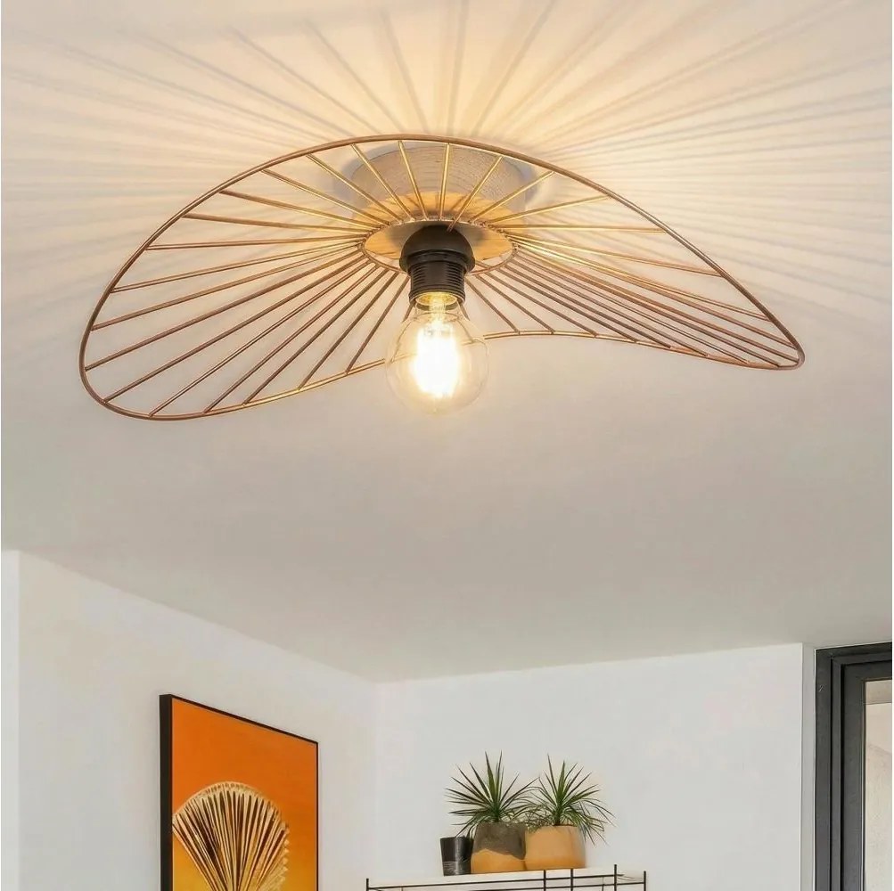 Brilagi - Plafoniera LED CERIA WIRE 1xE27/40W/230V 40x56 cm bronzo/rovere